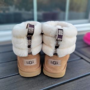 GIRLS SIZE 3 UGG FLUFF CHESTNUT BOOT